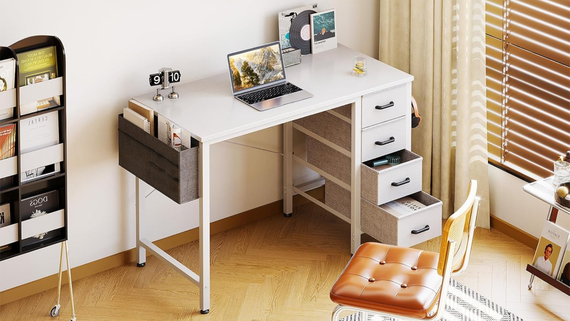 Amazon.com: Casaottima 40-Inch Small Computer Desk with 4 Fabric